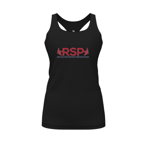 [CUS-DFW-RCBK-PER-BLK-FYS-LOGO2] Racerback Tank Top (Female Youth S, Black, Logo 2)