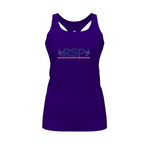 [FT0TRBPP-FYS-LOGO1] Decker Racerback Tank Top (Female Youth S, Purple, Logo 1)