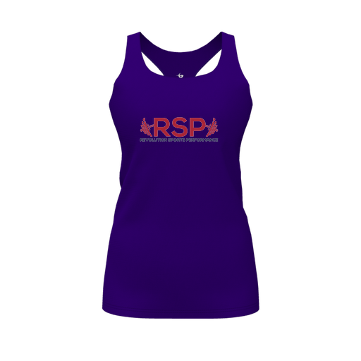 [FT0TRBPP-FYS-LOGO2] Decker Racerback Tank Top (Female Youth S, Purple, Logo 2)