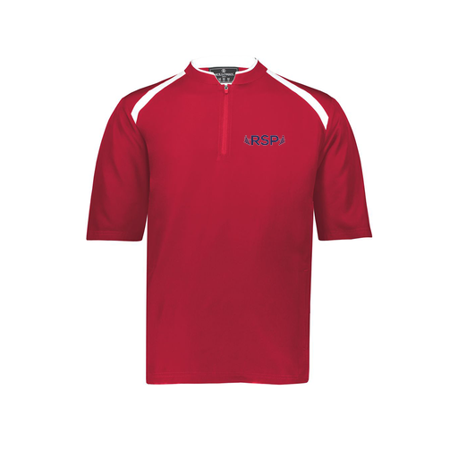 [229581-AS-RED-LOGO3] Men's Dugout Short Sleeve Pullover (Adult S, Red, Logo 3)
